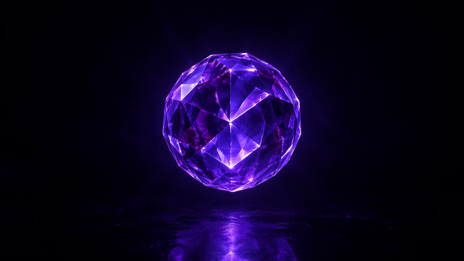 A glowing violet crystalline orb representing GPT Image 2's precise, high-detail output