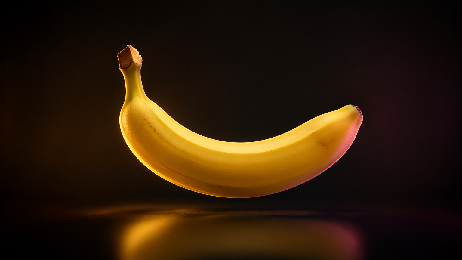 A warm, cinematic banana product shot representing Nano Banana 2's photoreal style